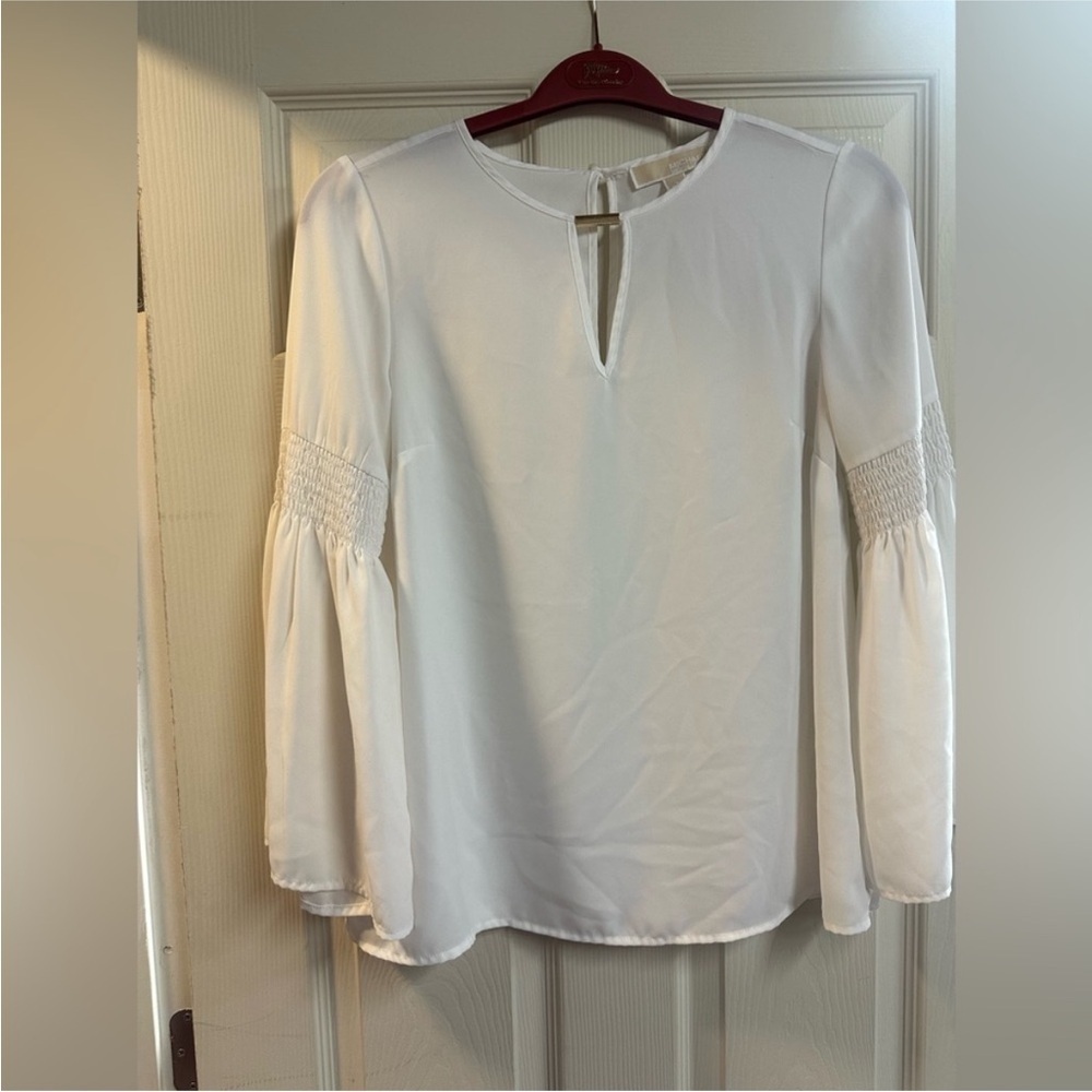 Michael Kors White Bell Sleeve Blouse | Small | Holiday Party, Winter Style EUC